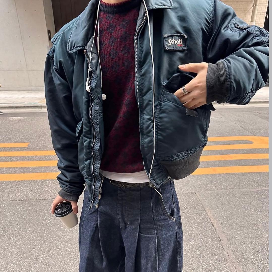 希少80sSchottCWU-RジャケットMA-1フライトジャケット田中シェン着