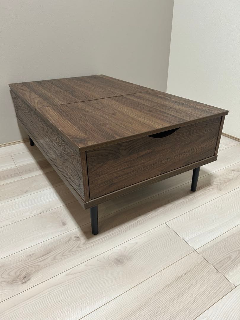 四*兵様 ニトリ製 昇降式 センターテーブル ローテーブル 収納付き ブラウン