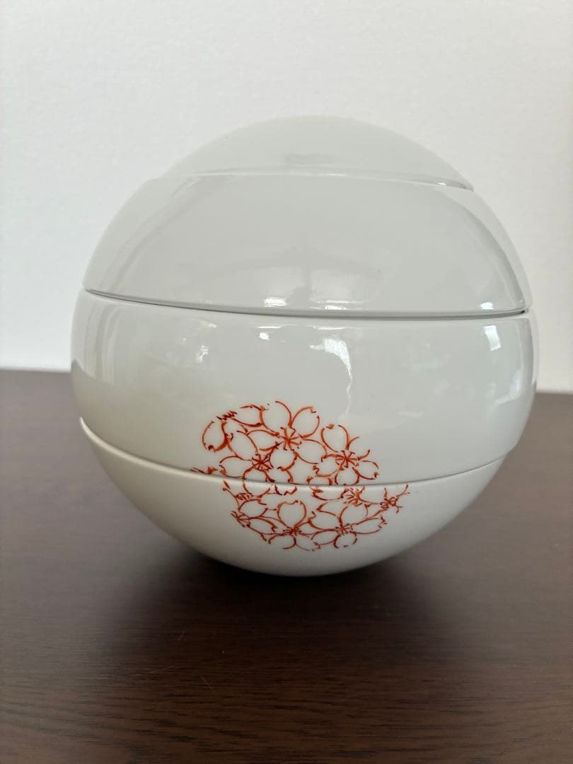 球形重箱 球重(赤桜丸文)有田焼