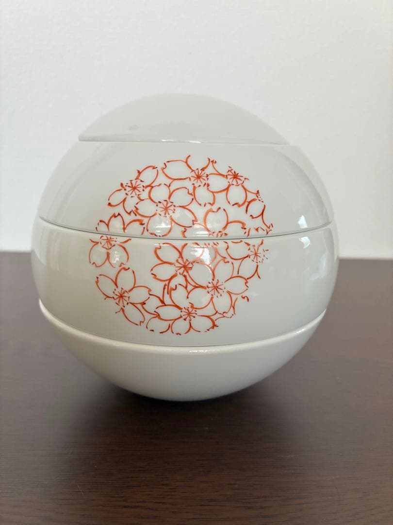 球形重箱 球重(赤桜丸文)有田焼