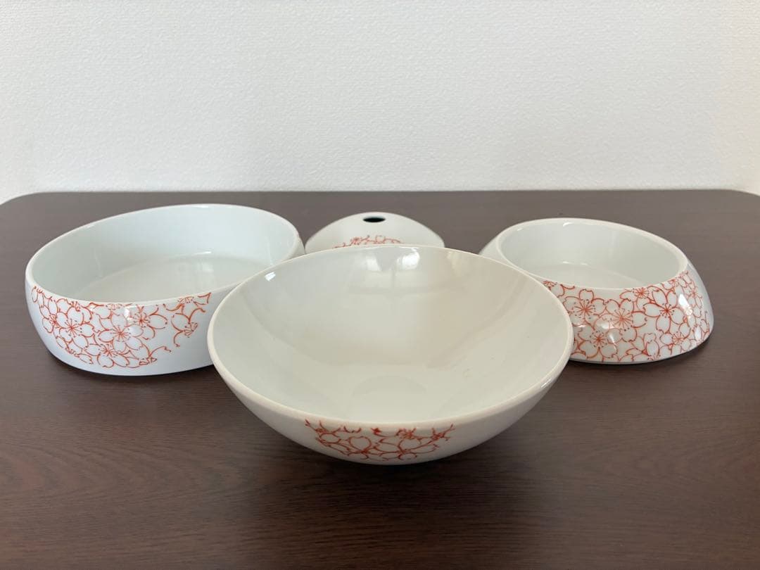 球形重箱 球重(赤桜丸文)有田焼