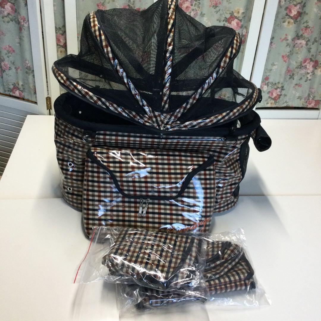 天使のカート　ポルテブラウンチェックＬサイズ　バッグ
