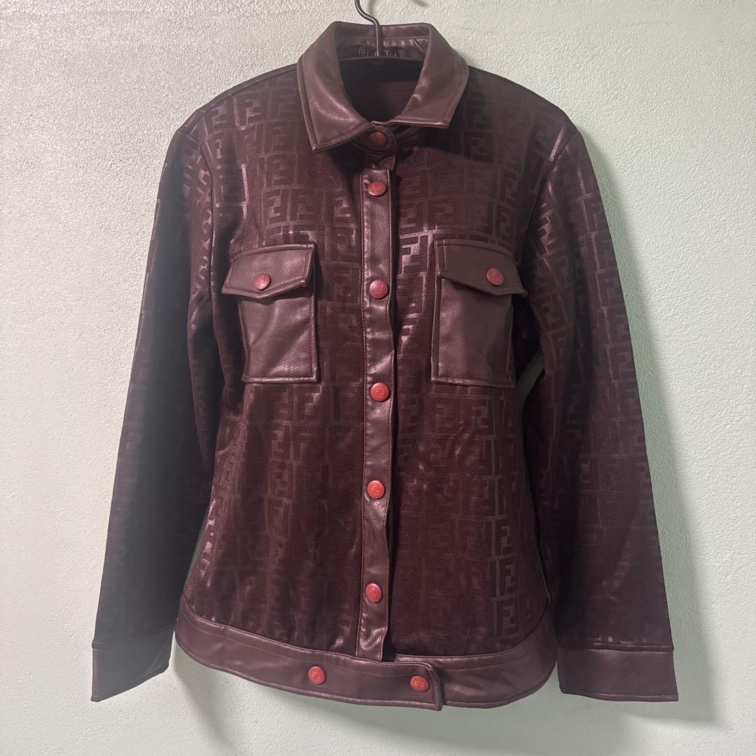 Fendi ブラウン ジャケット　ズッカ柄　アウター　ヴィンテージ