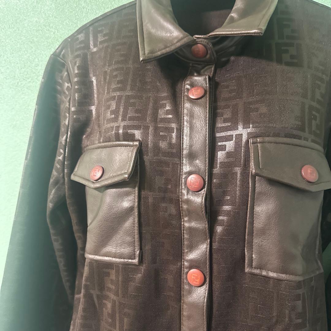 Fendi ブラウン ジャケット　ズッカ柄　アウター　ヴィンテージ