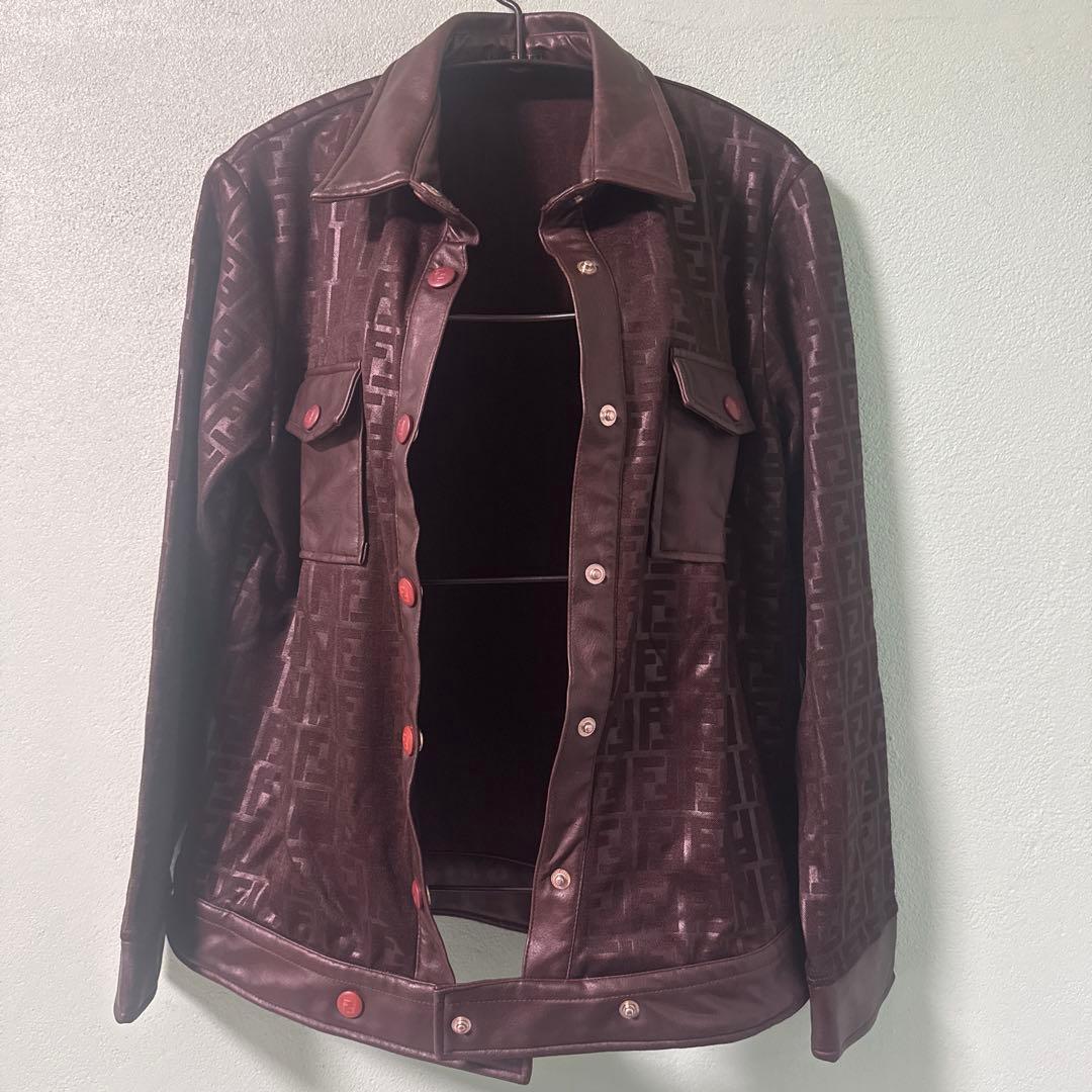 Fendi ブラウン ジャケット　ズッカ柄　アウター　ヴィンテージ