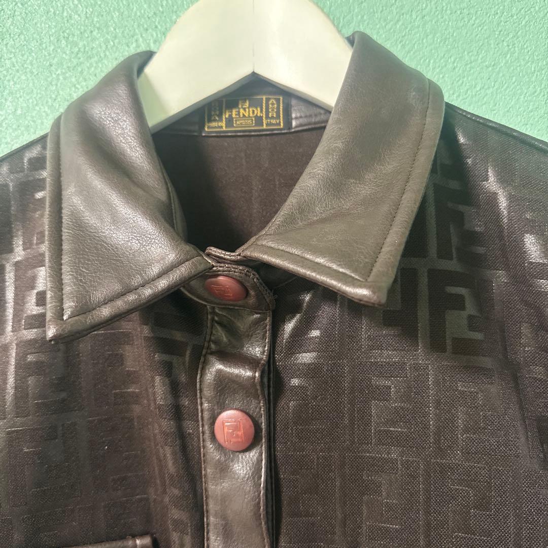 Fendi ブラウン ジャケット　ズッカ柄　アウター　ヴィンテージ