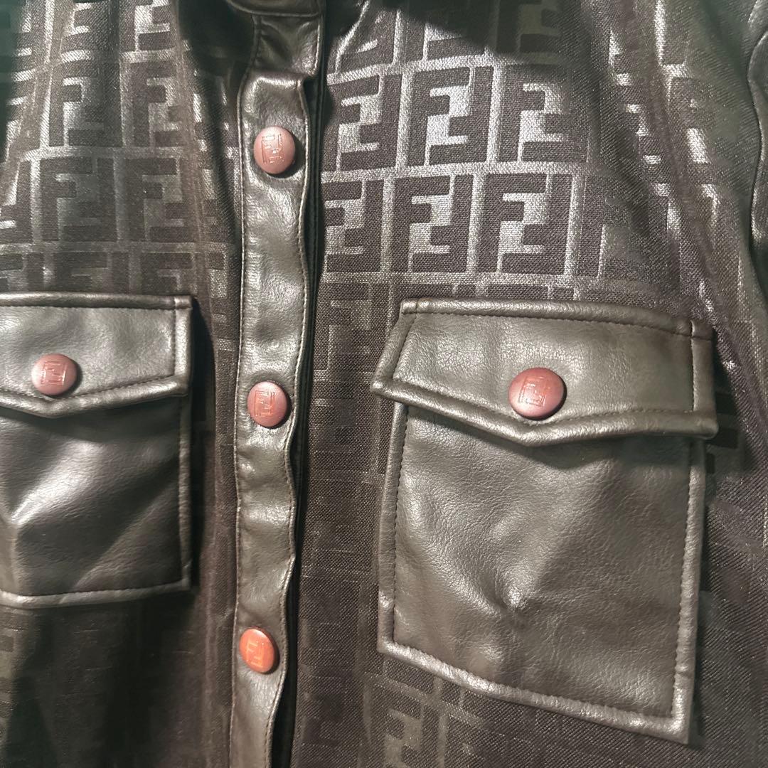Fendi ブラウン ジャケット　ズッカ柄　アウター　ヴィンテージ