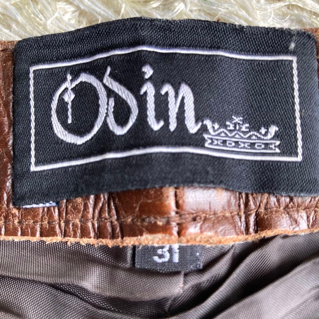 【✨本革】odin レザーパンツ 31 ブーツカット ブラウン