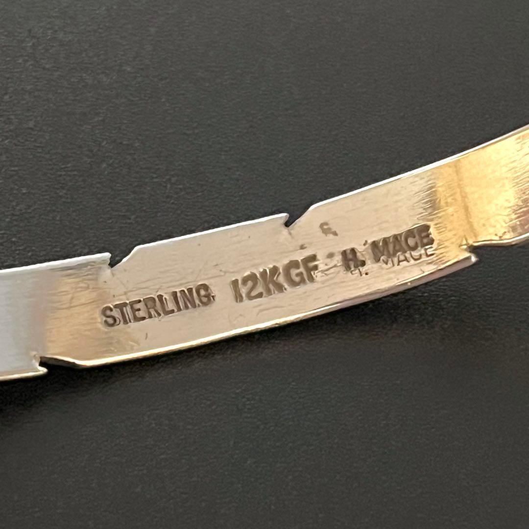 ナバホ ハーヴィーメイス 12KGF フェザー バングル インディアンジュエリー