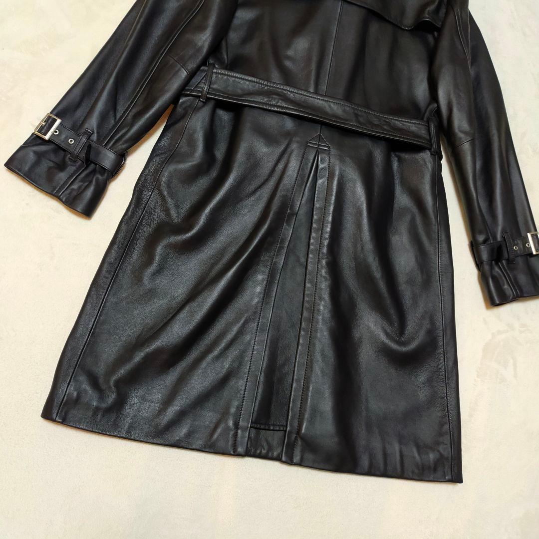 美品　semantic design　オールドレザートレンチコート　羊革