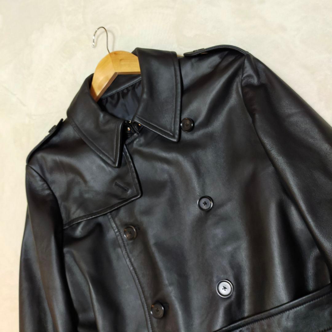 美品　semantic design　オールドレザートレンチコート　羊革