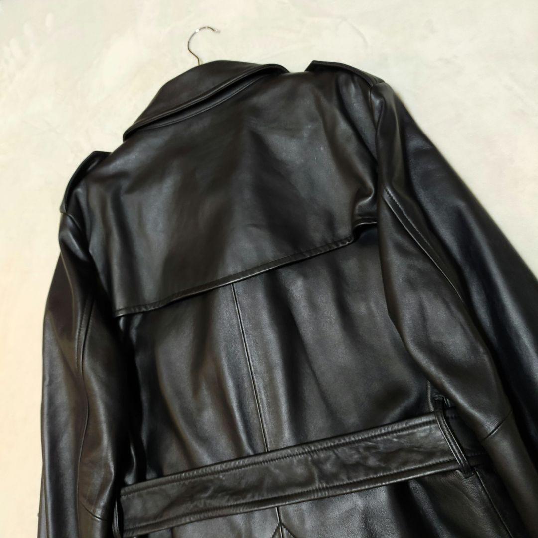 美品　semantic design　オールドレザートレンチコート　羊革