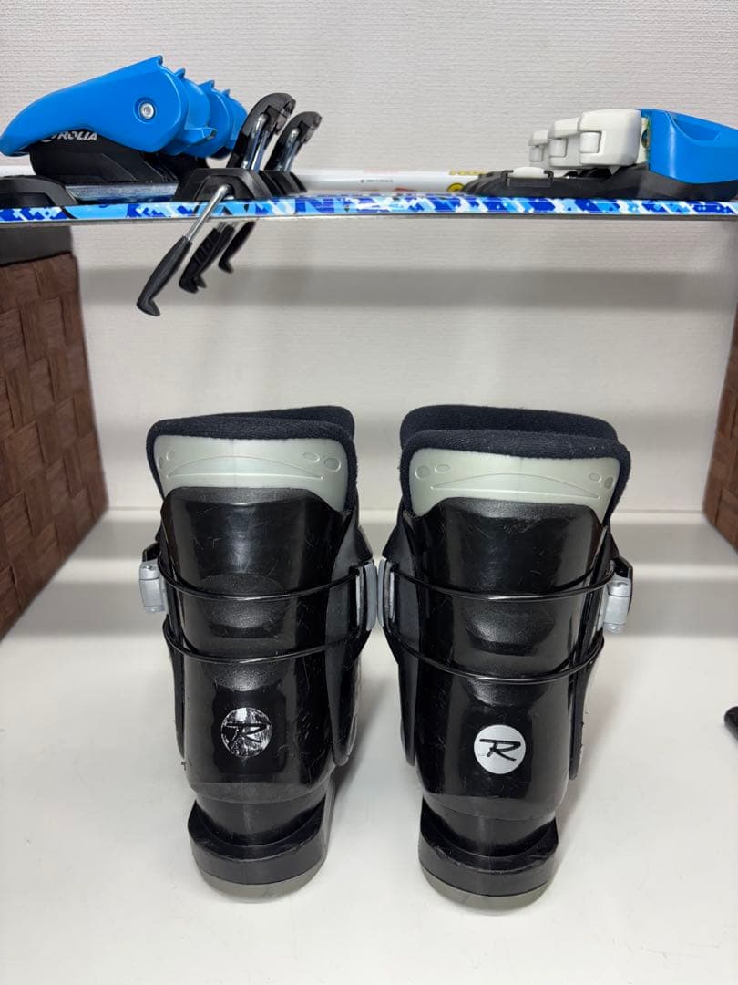 KAZAMA スキー板 86cm キッズ ビンディング ストック ブーツ セット