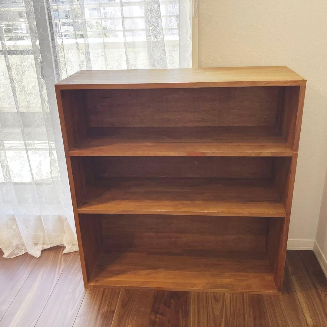 古道具 本棚 おもちゃ棚 絵本棚 おもちゃ収納３段 木製 モンテッソーリ