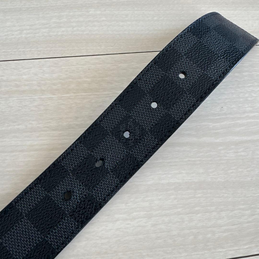 Louis Vuitton ブラック ベルト ダミエ　90cm