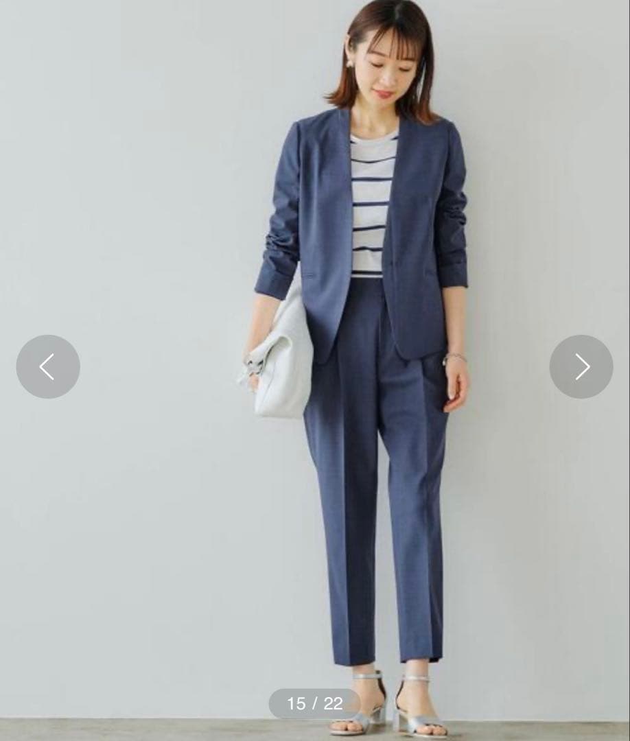 グリーンレーベルリラクシング　ライトカチリラ　ノーラペルジャケット　パンツ