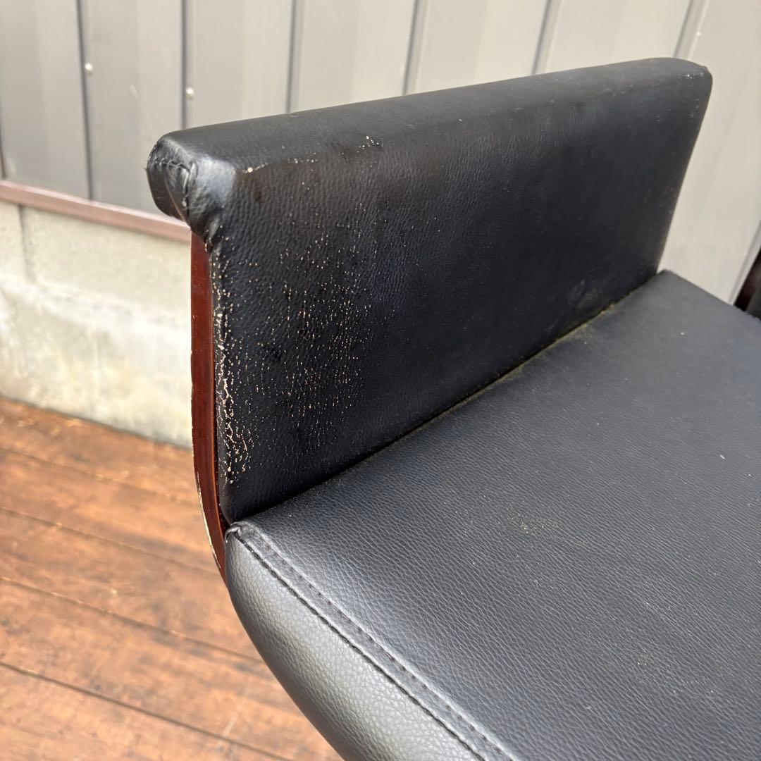 ② 北欧レトロ 木製フレーム カウンターチェア バーチェア 古家具 ビンテージ