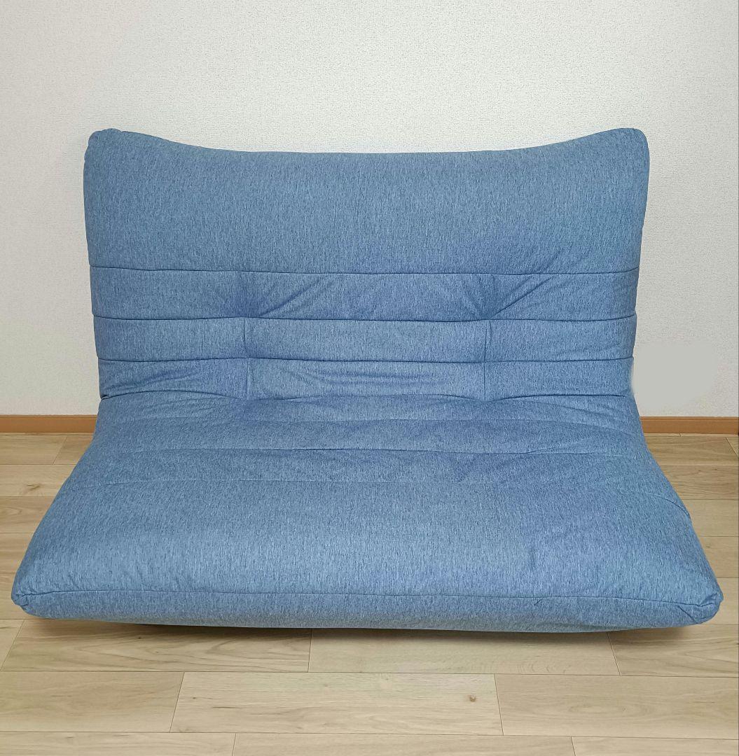 リーンロゼ　トーゴ風　ソファ　二人掛け　ブルー　青