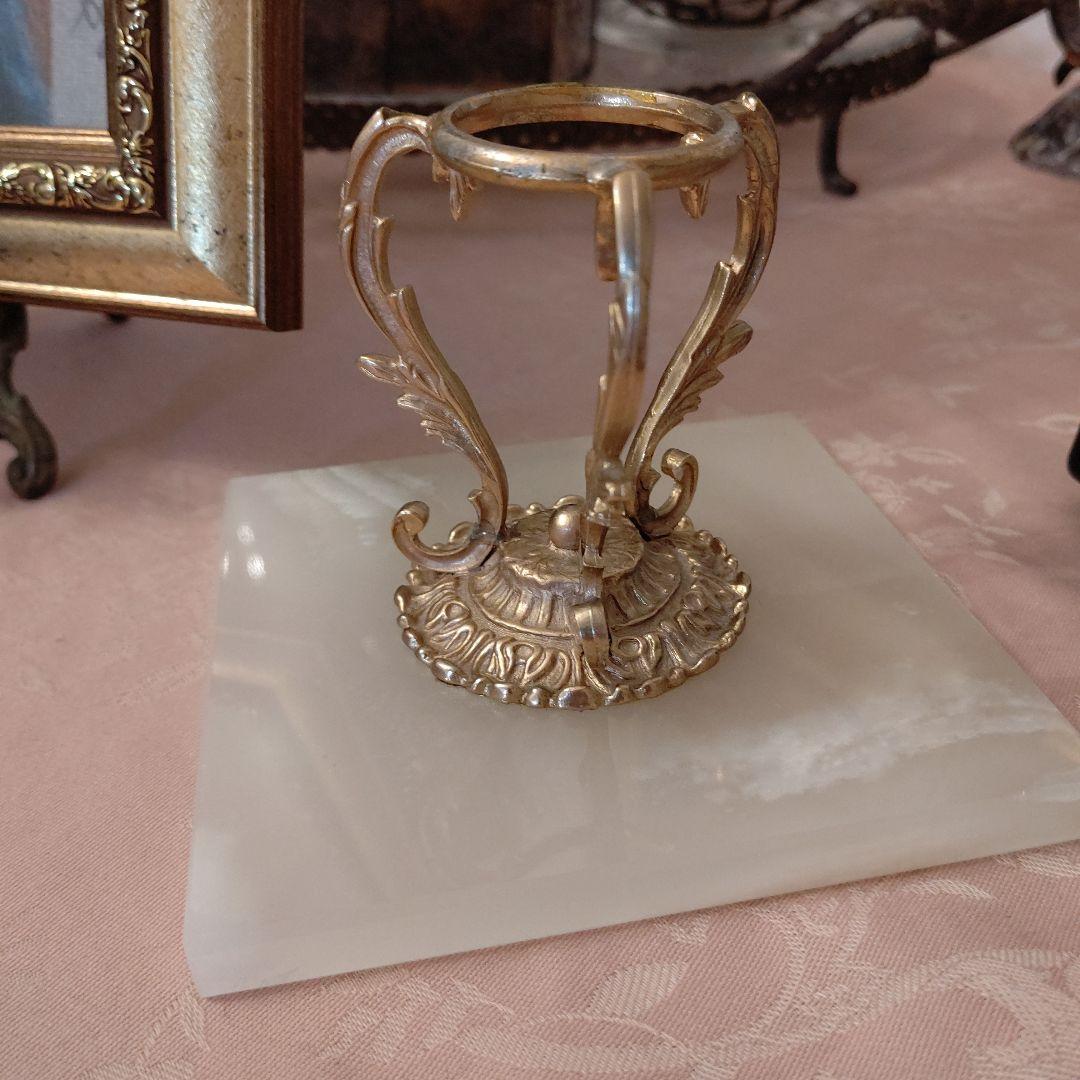 訳あり エッグスタンド 大理石 真鍮 ゴールド グリーン ディスプレイ 高級