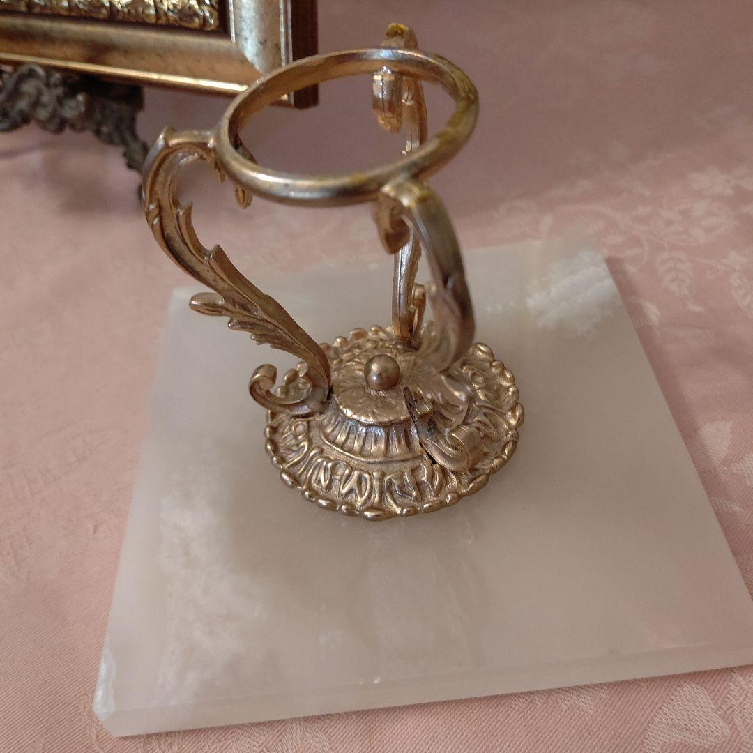 訳あり エッグスタンド 大理石 真鍮 ゴールド グリーン ディスプレイ 高級