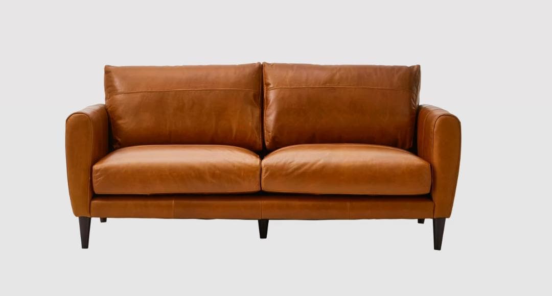 offer9　Richソファ　２.５P　総革張り　キャメルブラウン