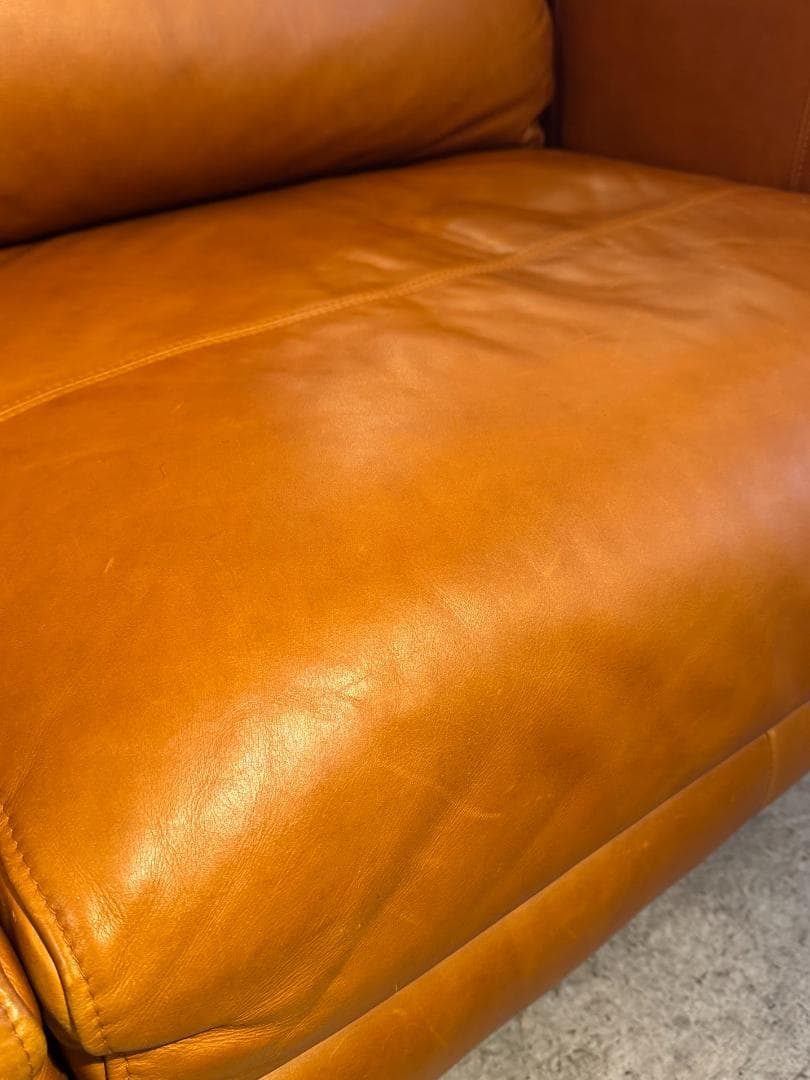 offer9　Richソファ　２.５P　総革張り　キャメルブラウン