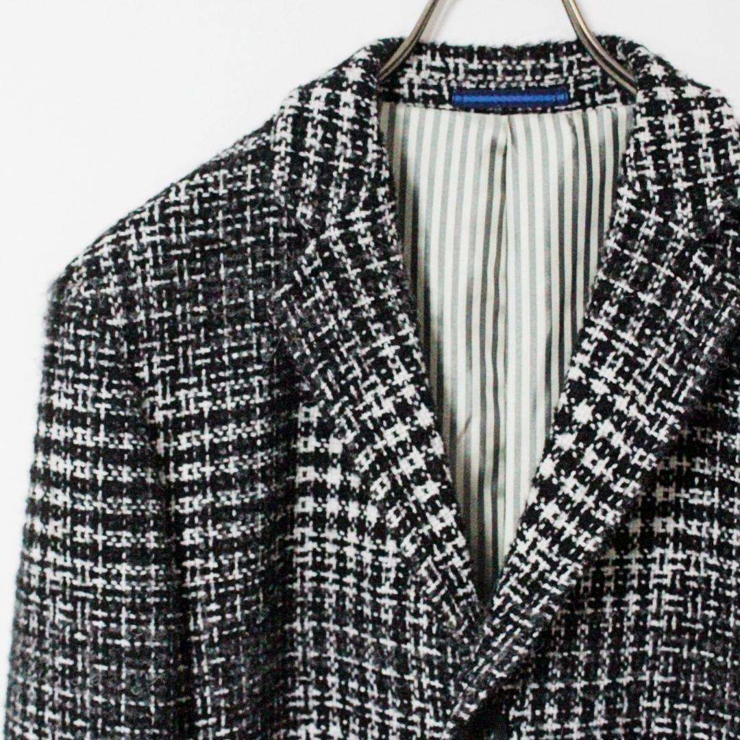 新品 定価108900円 高島屋 メランジツイード千鳥格子 チェスターコート L
