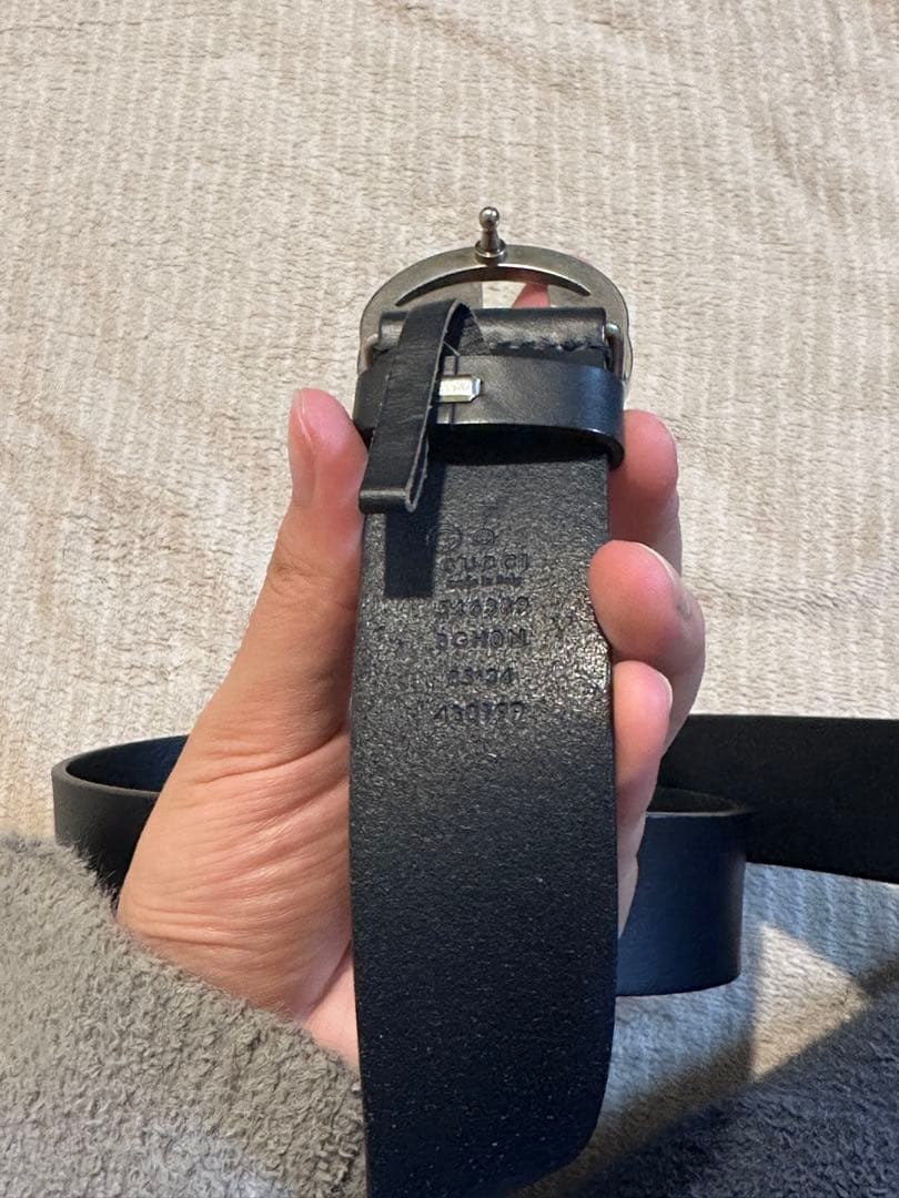 黒レザー ベルト シルバー バックル