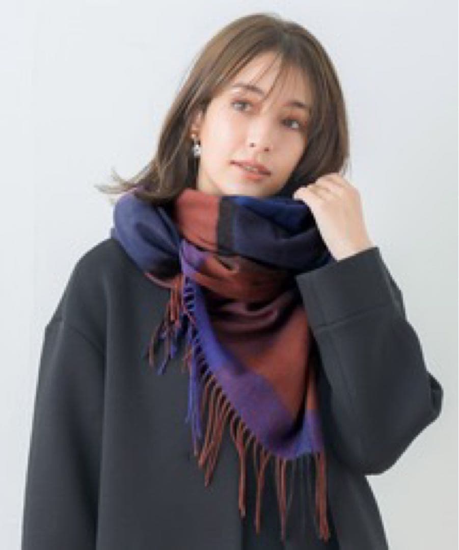 macocca マコッカ カシミア100 ストール　チェック