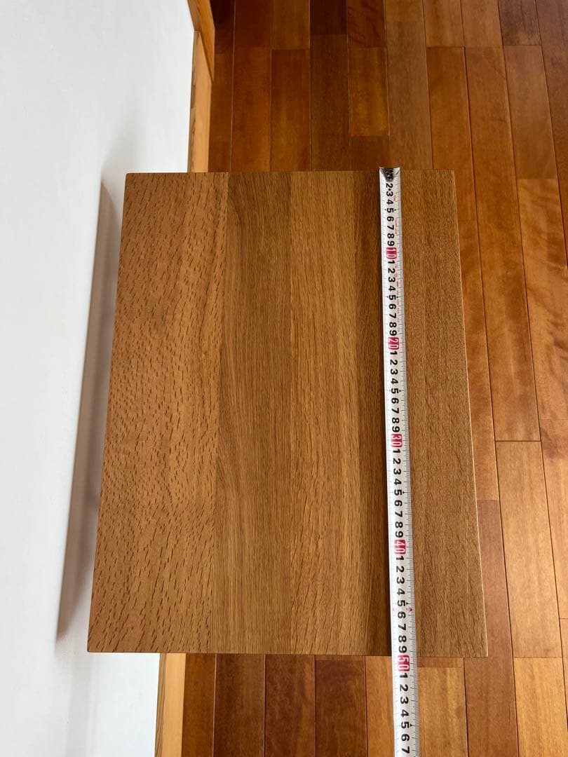 サイドテーブル　鉄脚　レトロ　無垢材（なら）