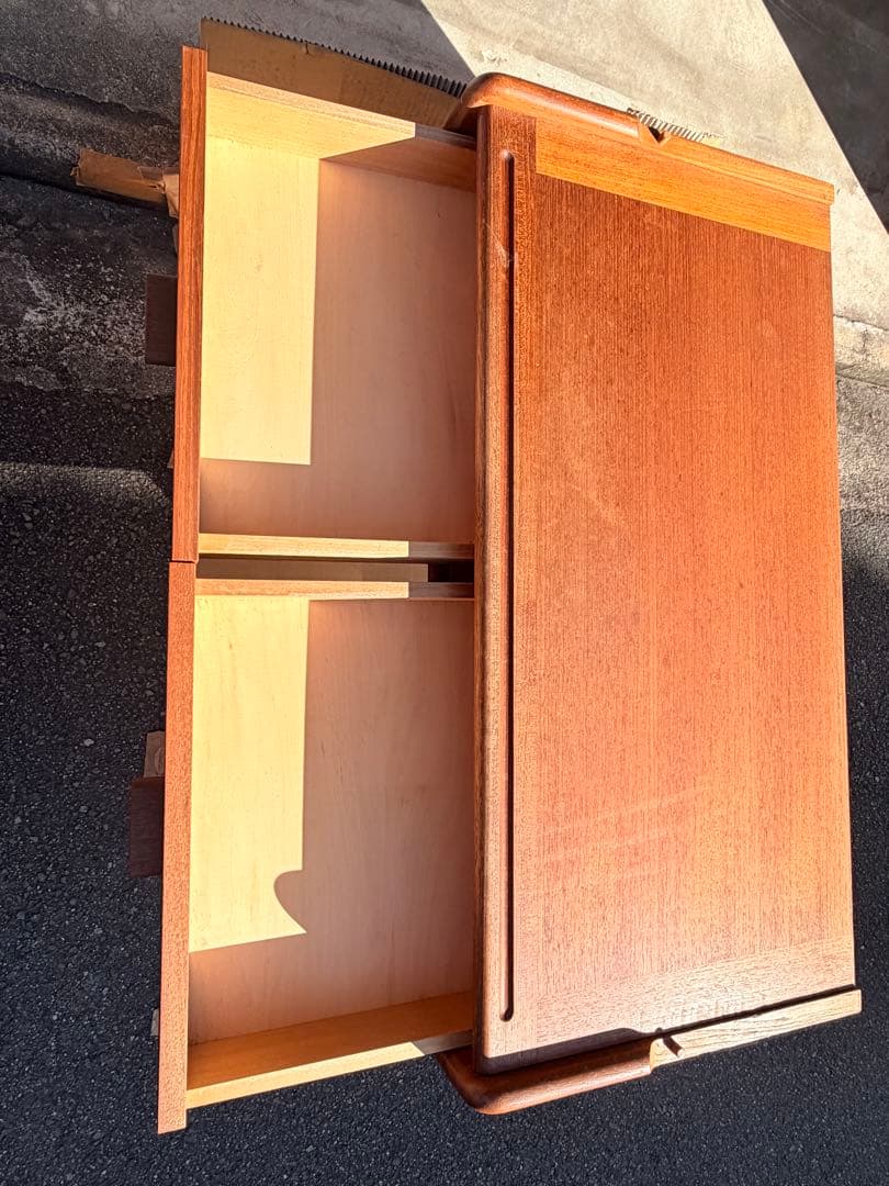 70年代ビンテージ　天然木チーク材 ライティングビューロー勉強机デスク