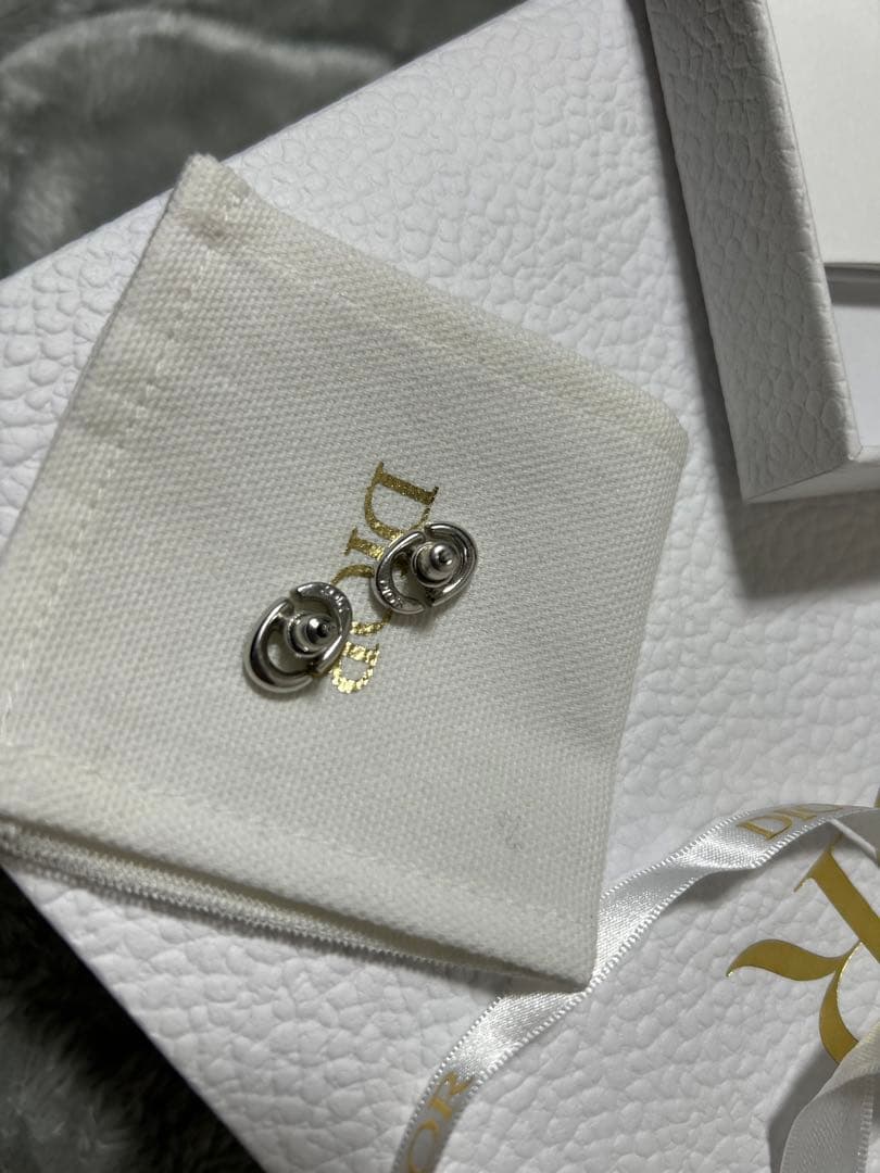 Dior シルバー ロゴ ピアス(両耳)