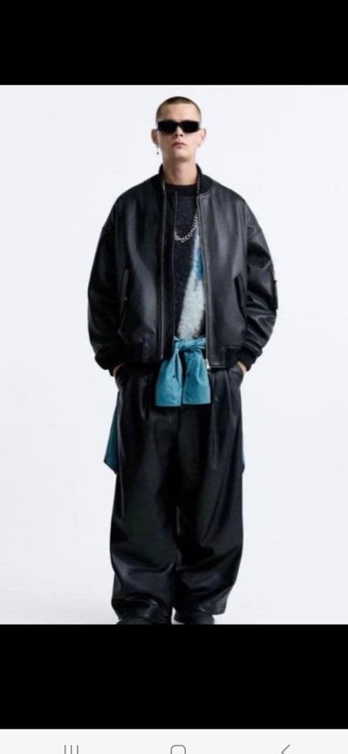 メゾンスペシャル　ZARA　レザーボンバージャケット。Ｍサイズ