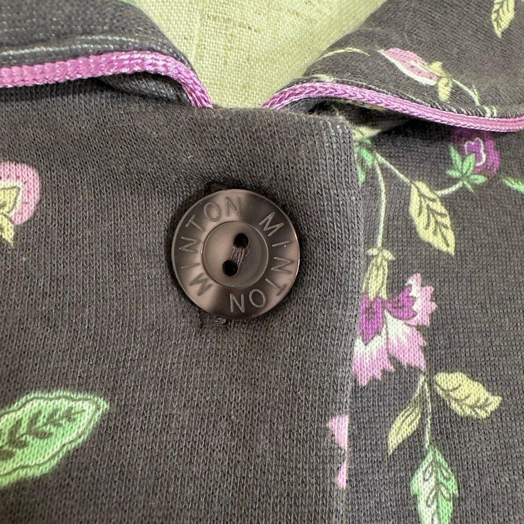 新品未使用タグ付　日本製ワコールミントン　吸湿発熱素材暖かパジャマLサイズ　濃紫