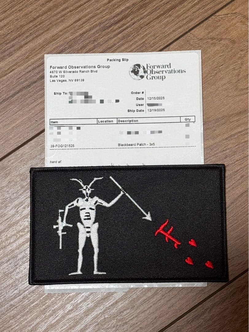 実物 Forward Observations Group パッチ 3×5