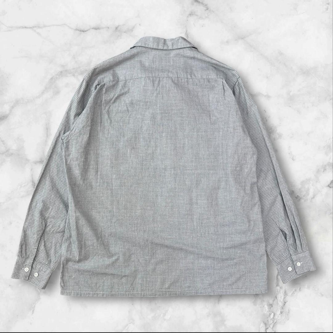 BEAMS+ オープンカラー チェックシャツ グレー 日本製