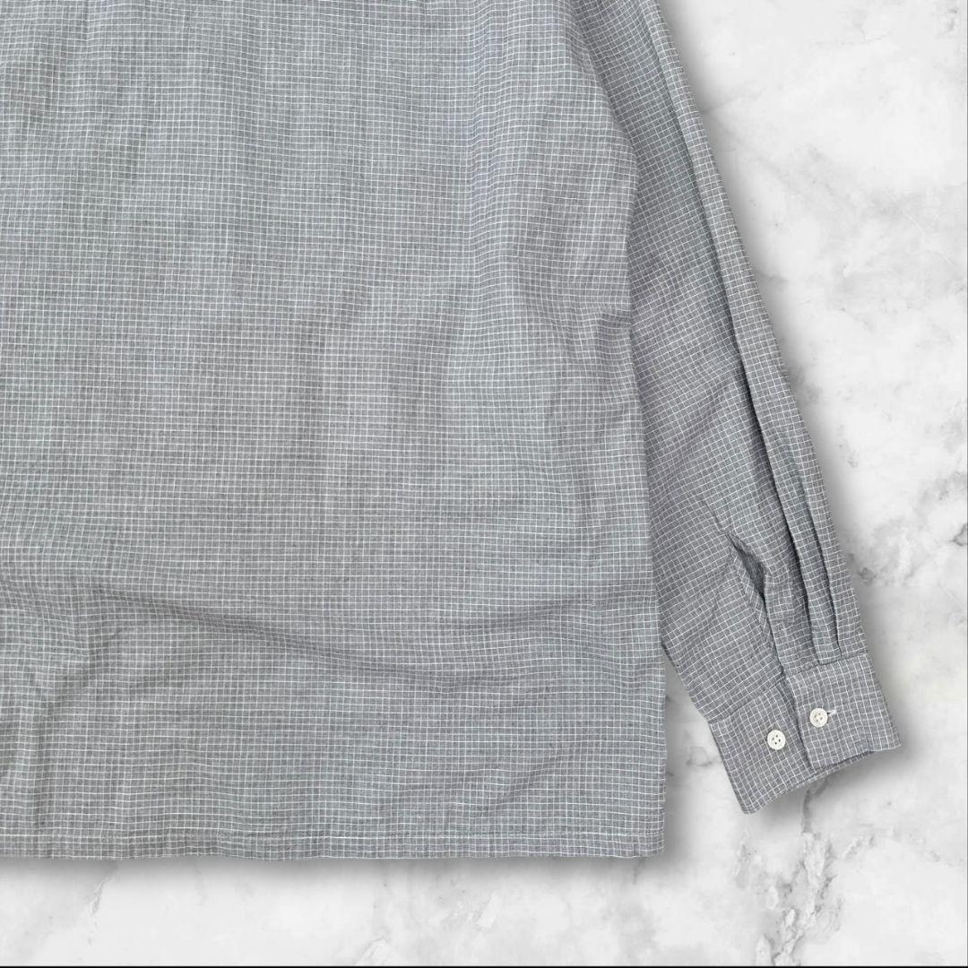 BEAMS+ オープンカラー チェックシャツ グレー 日本製