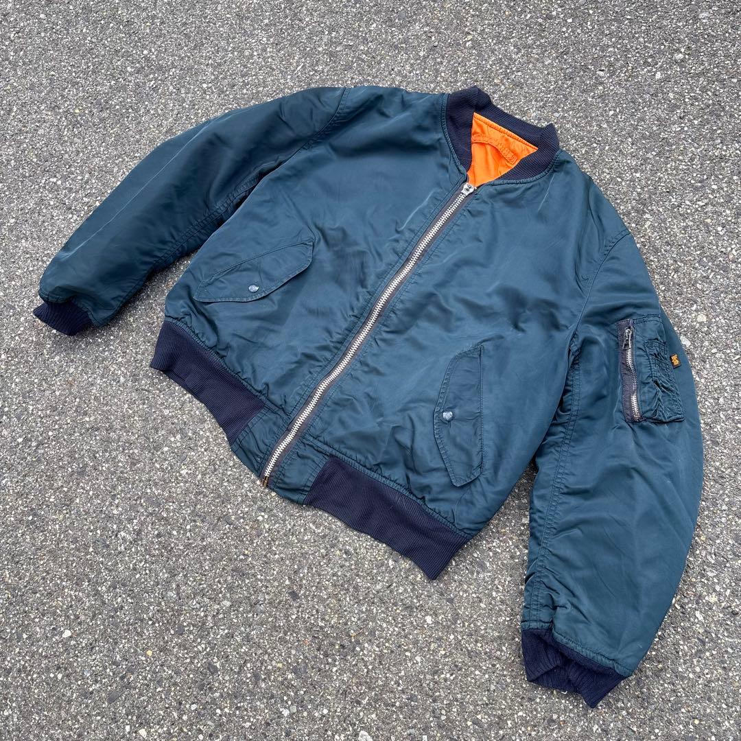 90s ALPHA ma-1 フライトジャケット ネイビー Lサイズ USA製