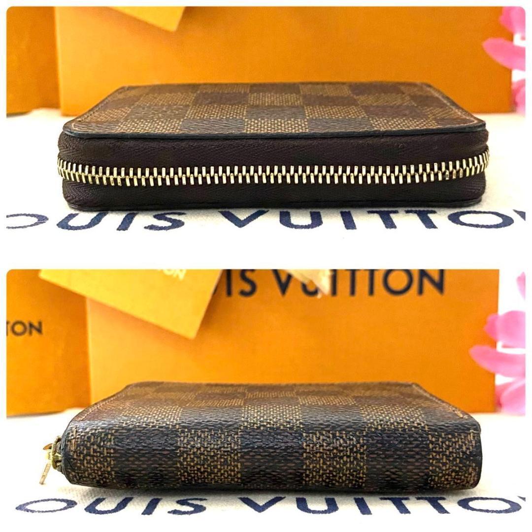 ルイ ヴィトン◎ダミエ パース ラウンドファスナー 小銭入れ エベヌ 茶色