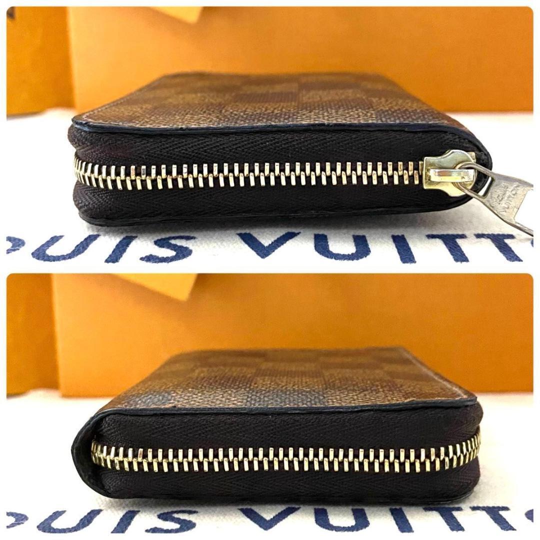 ルイ ヴィトン◎ダミエ パース ラウンドファスナー 小銭入れ エベヌ 茶色