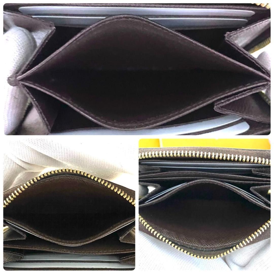 ルイ ヴィトン◎ダミエ パース ラウンドファスナー 小銭入れ エベヌ 茶色