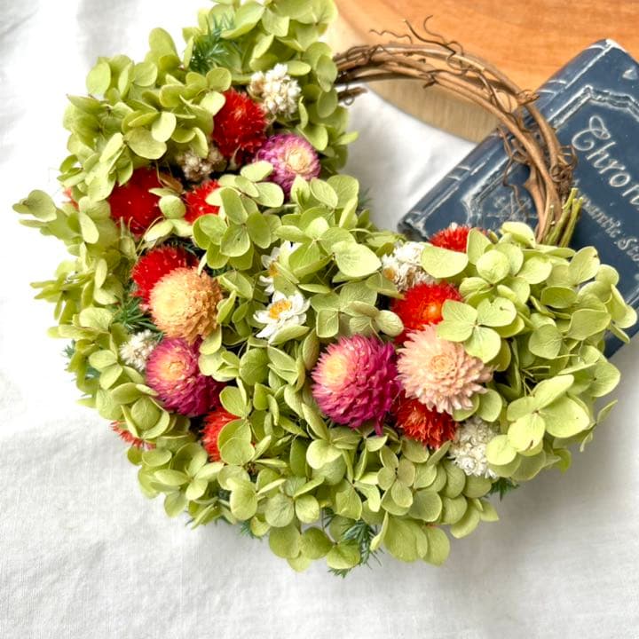 アナベル紫陽花　花畑リース