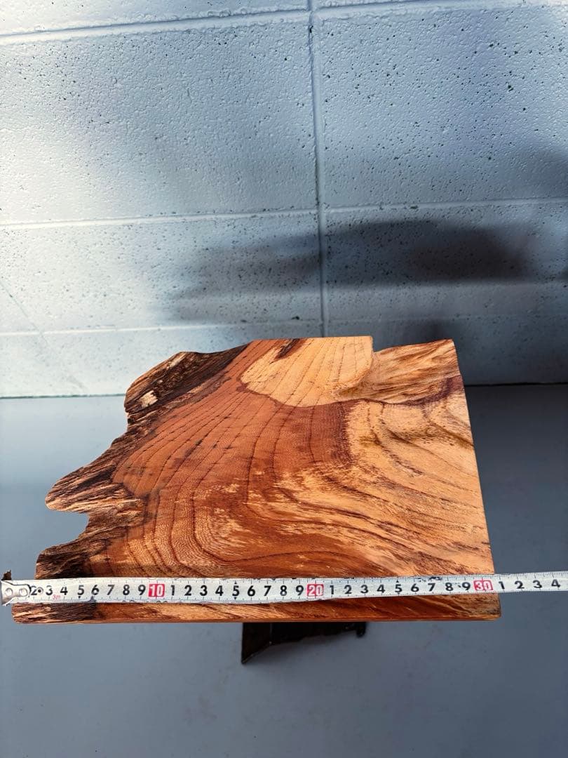 欅サイドテーブル　高さ調整可能　インダストリアル家具　コーヒーテーブル