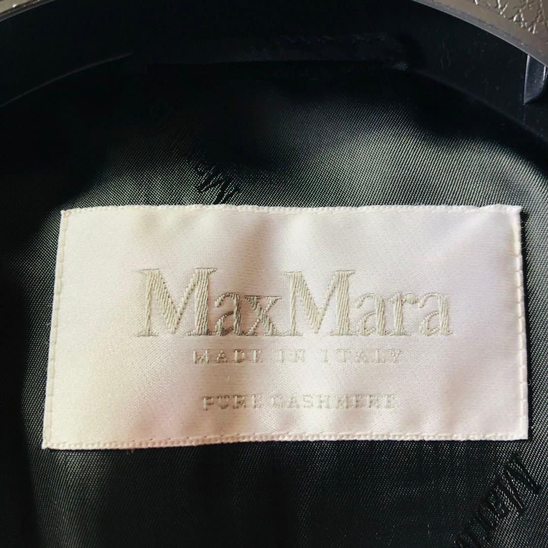 美品✨マックスマーラ ベルテッドコート カシミヤ100% 白タグ ブラック 38