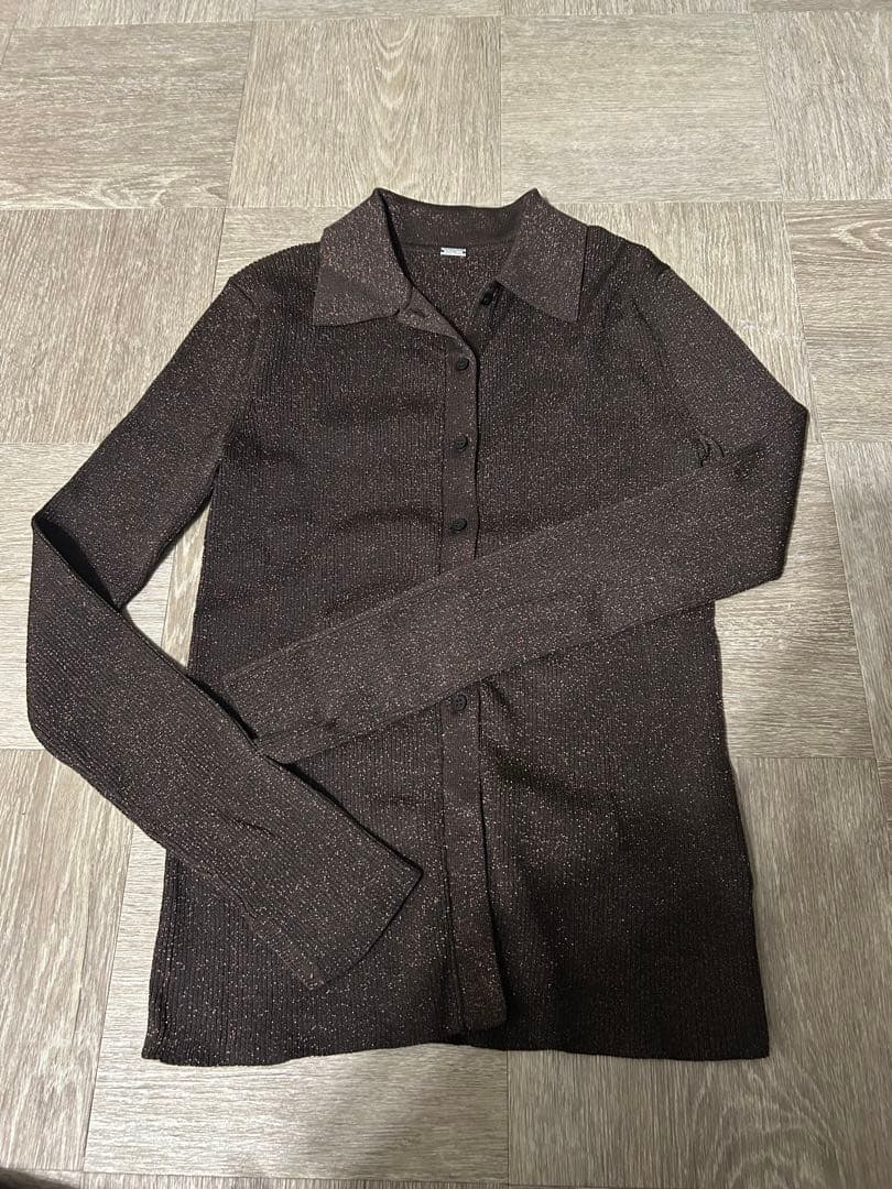 ポロ衿ニットタックフレアスカートコーデSET