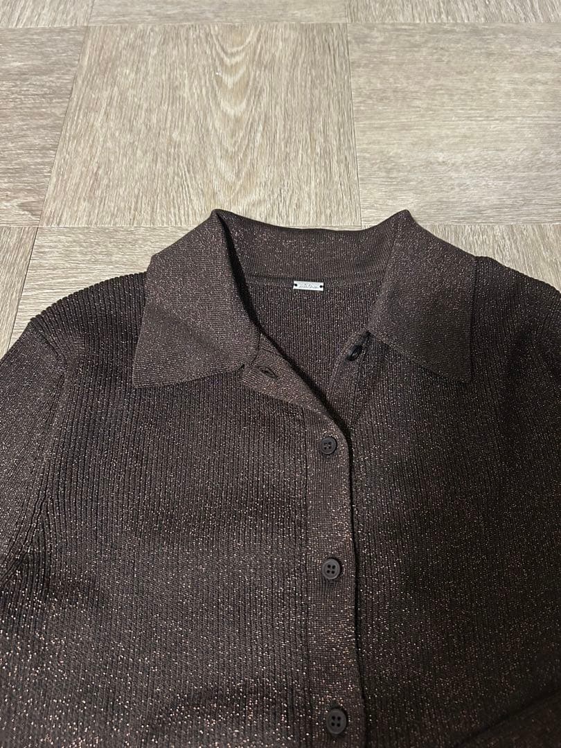 ポロ衿ニットタックフレアスカートコーデSET