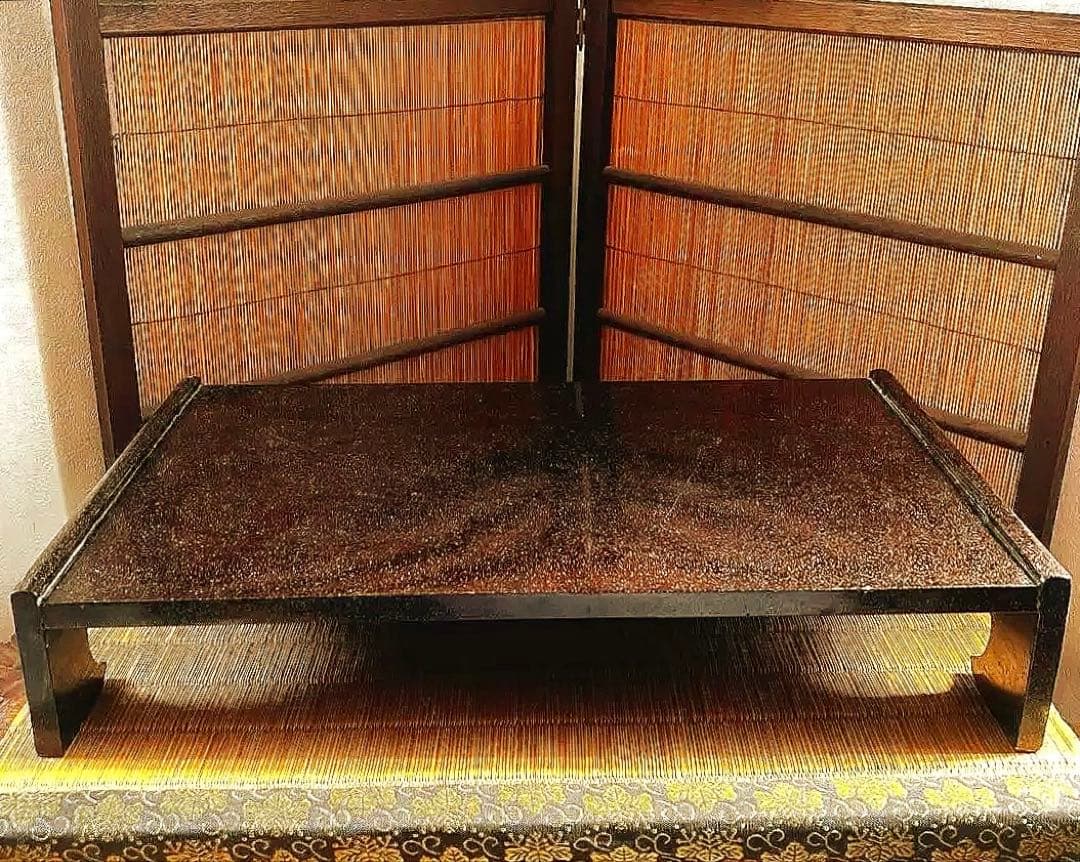 天然時代木 総梨地塗り 花台 香台 盆栽台 共箱付き