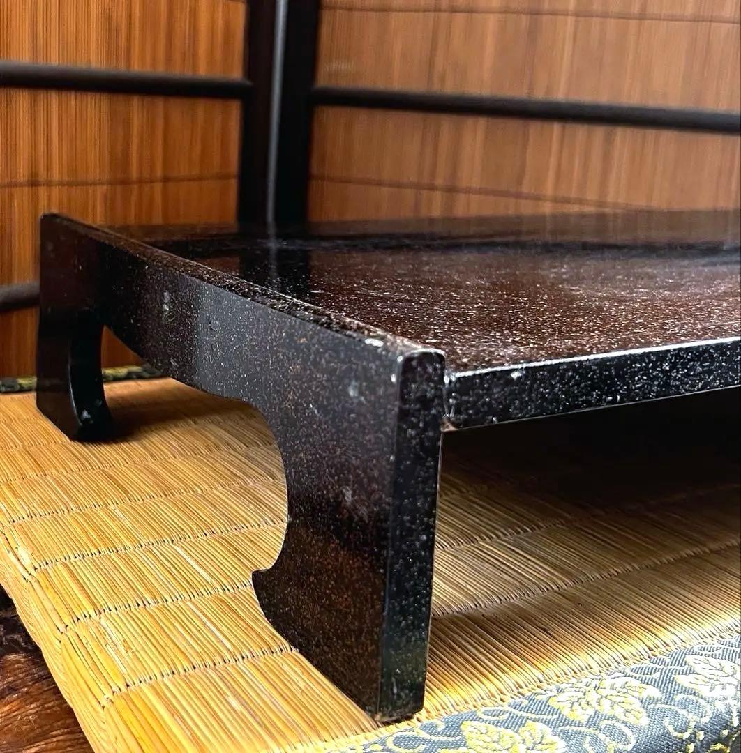 天然時代木 総梨地塗り 花台 香台 盆栽台 共箱付き