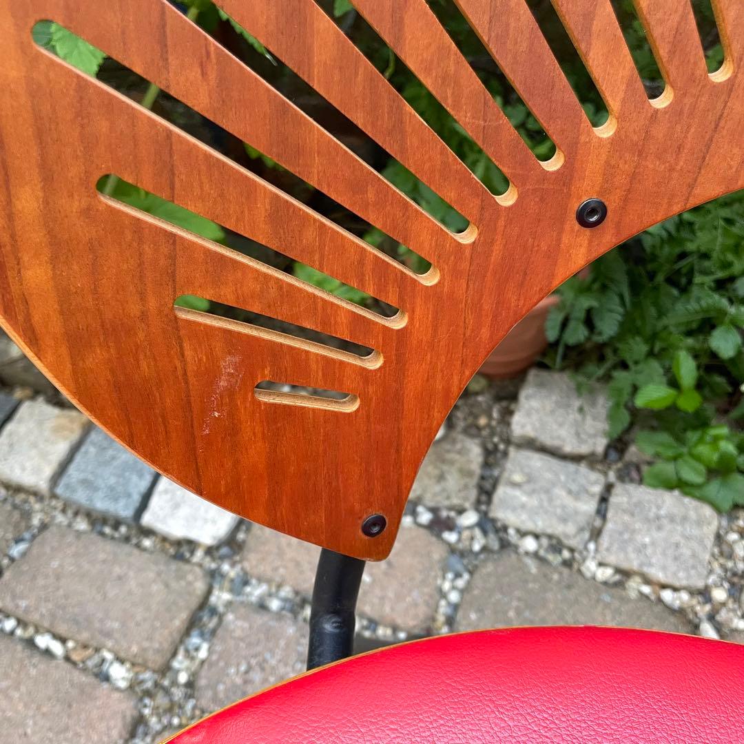 デンマーク　フレデリシア　椅子　ナナディツエル　　赤　ウェグナー 北欧
