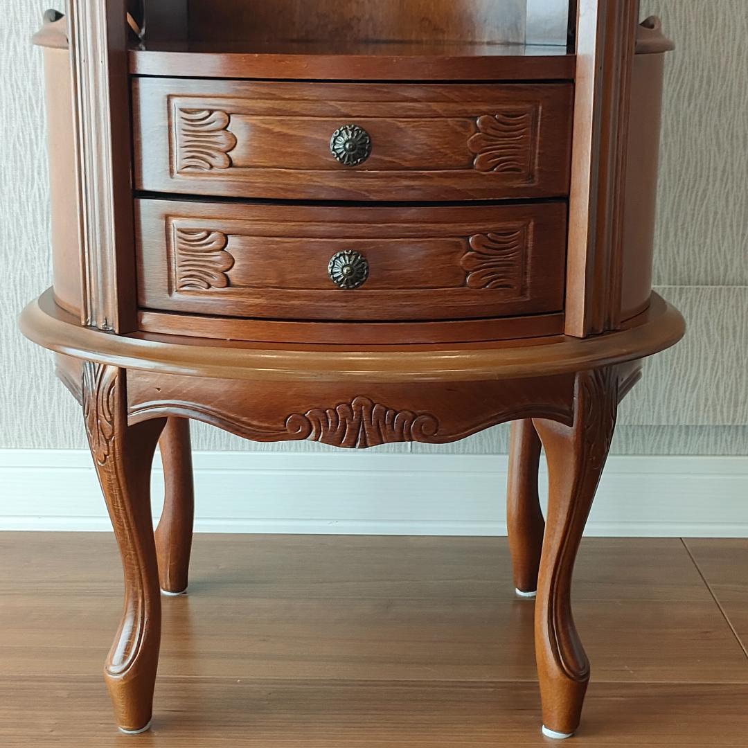 アンティーク　ラウンドキャビネット　猫脚　サイドテーブル